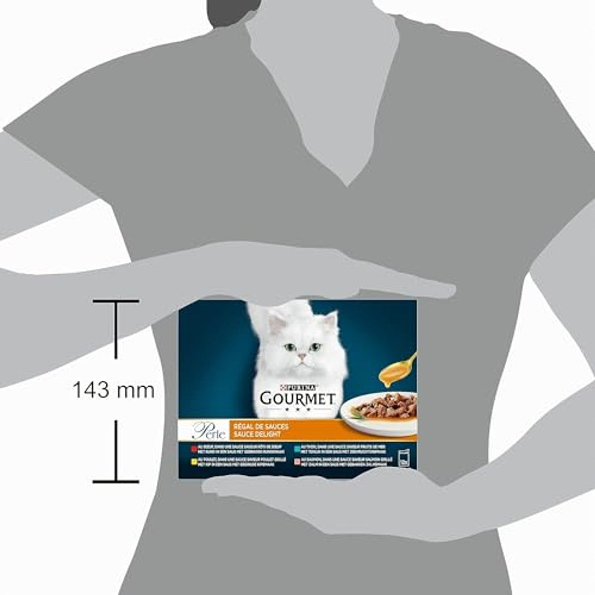 Gourmet Parel | sauzenrek | volwassen kat | rundvlees, kip, tonijn, zalm | 12 x 85 g | vershoudzak (verpakking kan variëren) – Gourmet