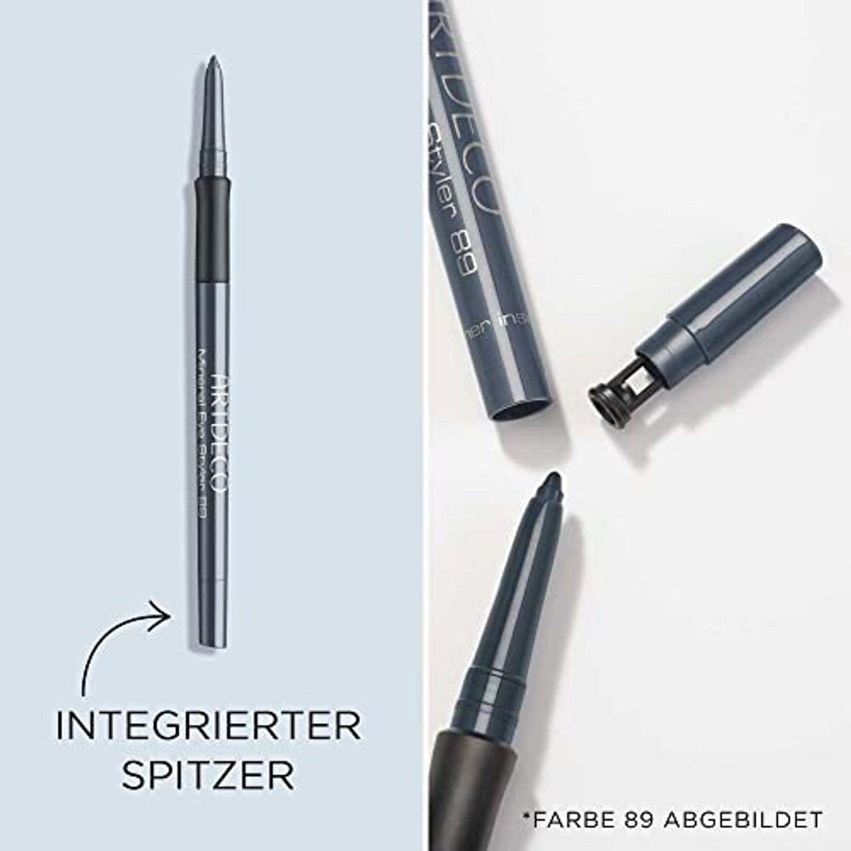 ARTDECO Mineral Eye Styler - Eye Liner langdurig met geïntegreerde puntenslijper, voor gevoelige ogen, veegvast - 1 x 0,4 g (verpakking van 2) – Artdeco