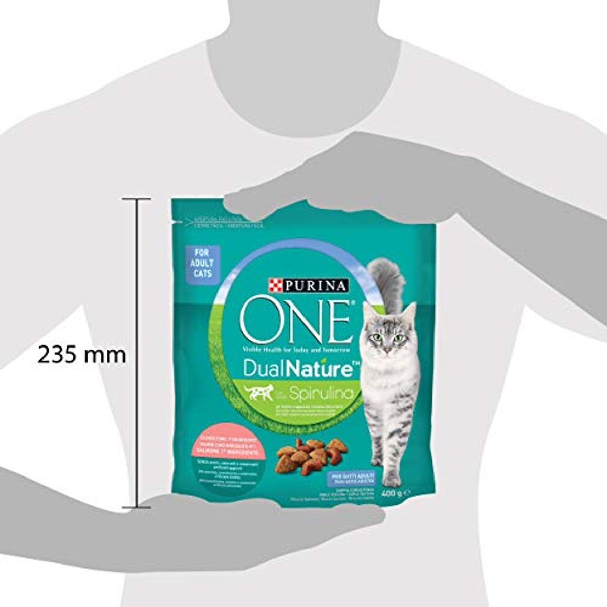 PURINA ONE Dualnature droogvoer kat zalm 400 g - 3-pack