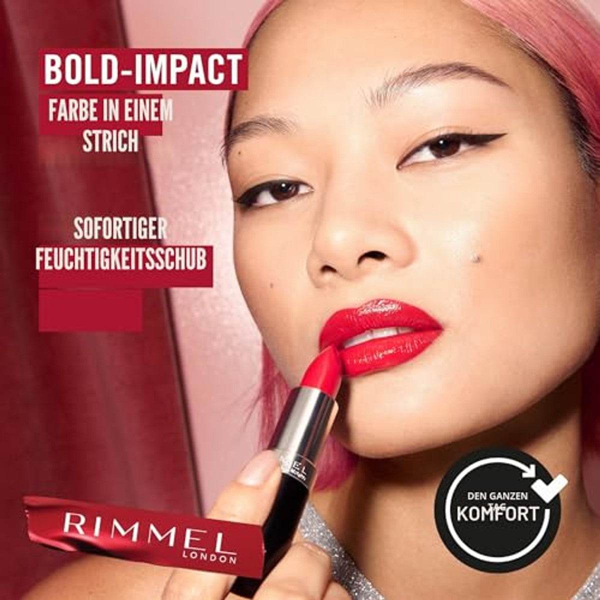 Rimmel London Lasting Finish Satin lippenstift 300 Pinch Me Pink 4 g - 3 stuks