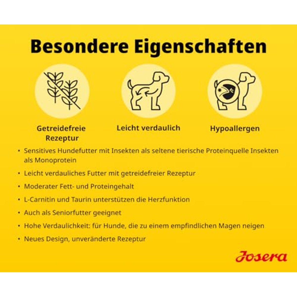 Josera Hypoallergeen droogvoer hond insecten 12,5 kg - 3-pack