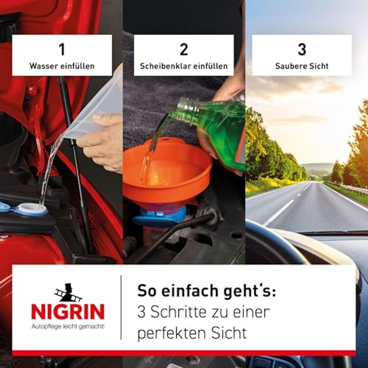 NIGRIN Ruitenhelder concentraat 1:10 6 x 1 liter - Voordeelverpakking