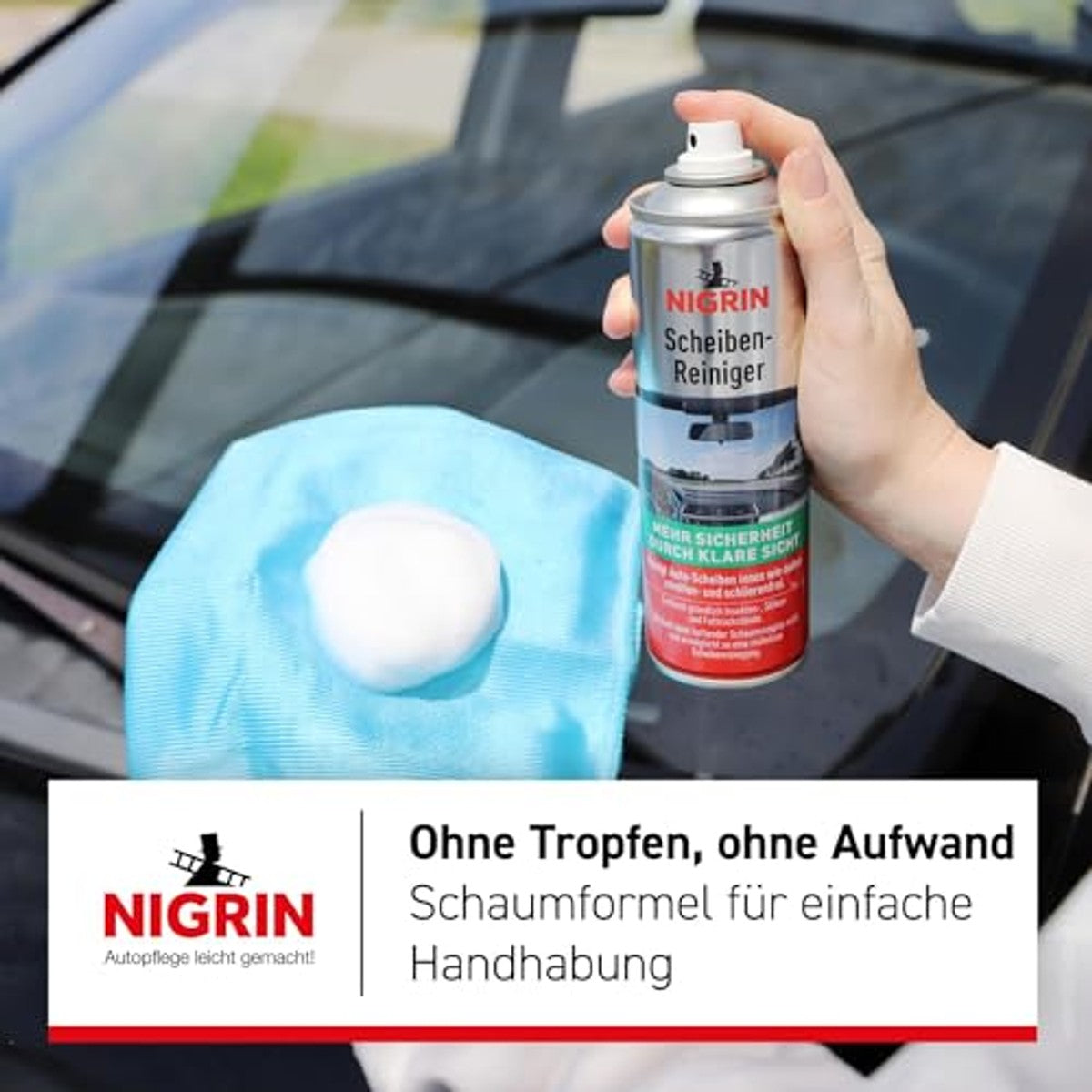 NIGRIN Ruitenreinigingsschuim 300 ml groen – NIGRIN