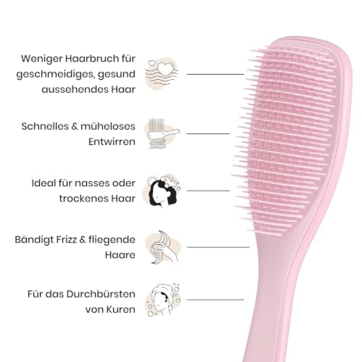 Tangle Teezer Wet Detangler Haarborstel met Buigzame Borstelharen - 6-pack