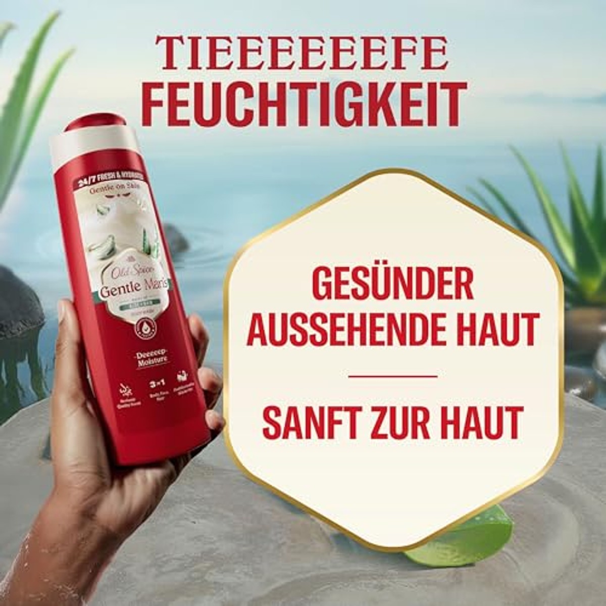 Old Spice Gentle Man's Aloë + Rain 3-in-1 6 x 400 ml - Voordeelverpakking