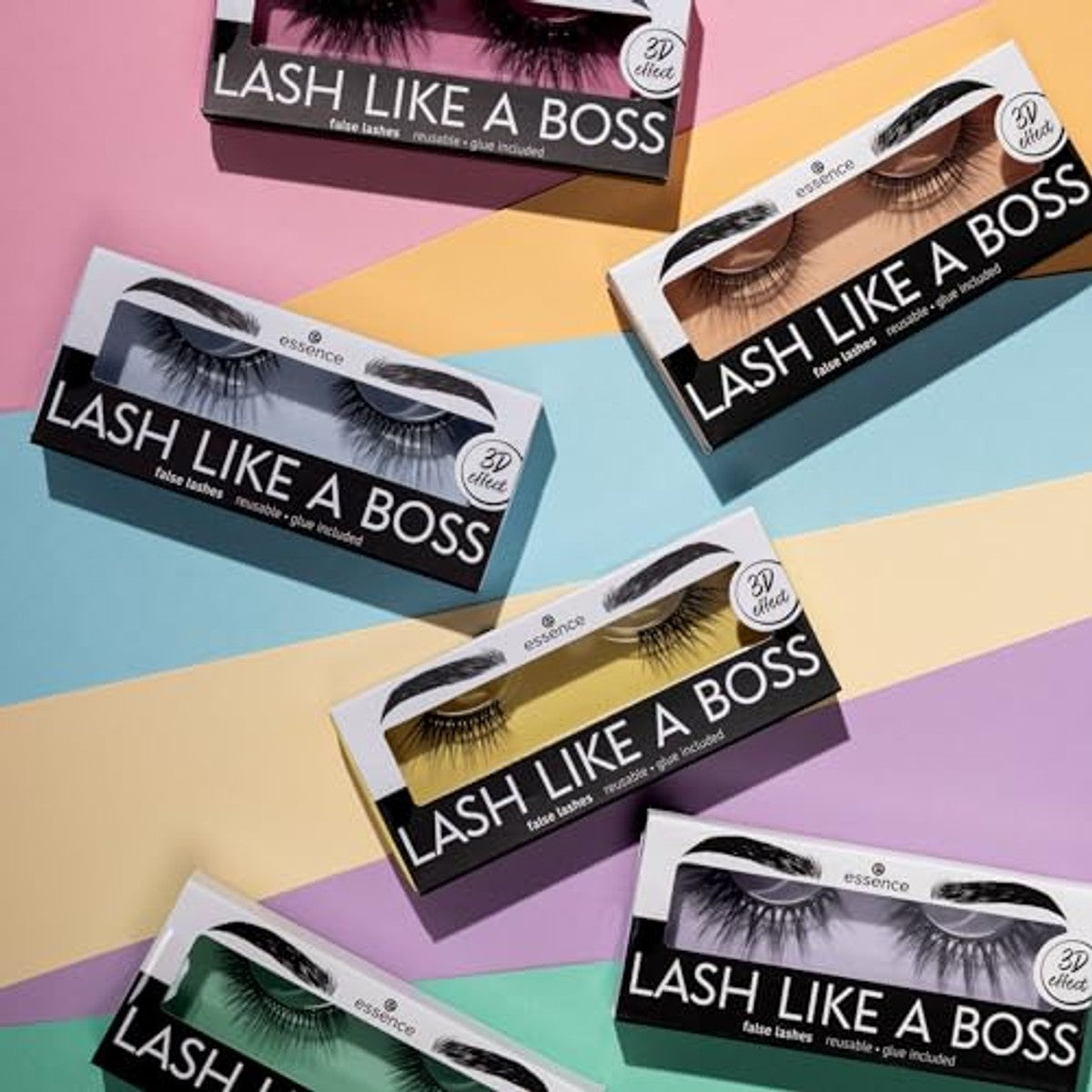 essence Lash Like A Boss Nr. 03 kunstwimpers, zwart, langdurig, volumegevend, veganistisch, zonder microplasticdeeltjes, nanodeeltjes, zonder parfum, 1 paar – Essence Cosmetics