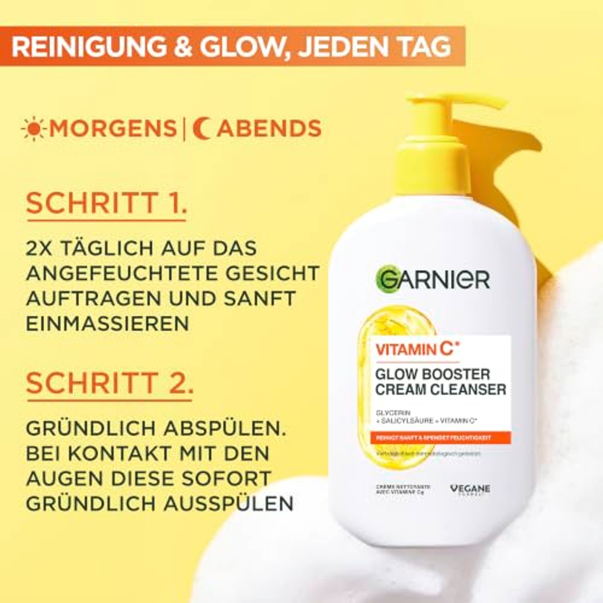 Garnier SkinActive Glow Booster Cream Cleanser Vitamine C 6 x 250 ml - Voordeelverpakking