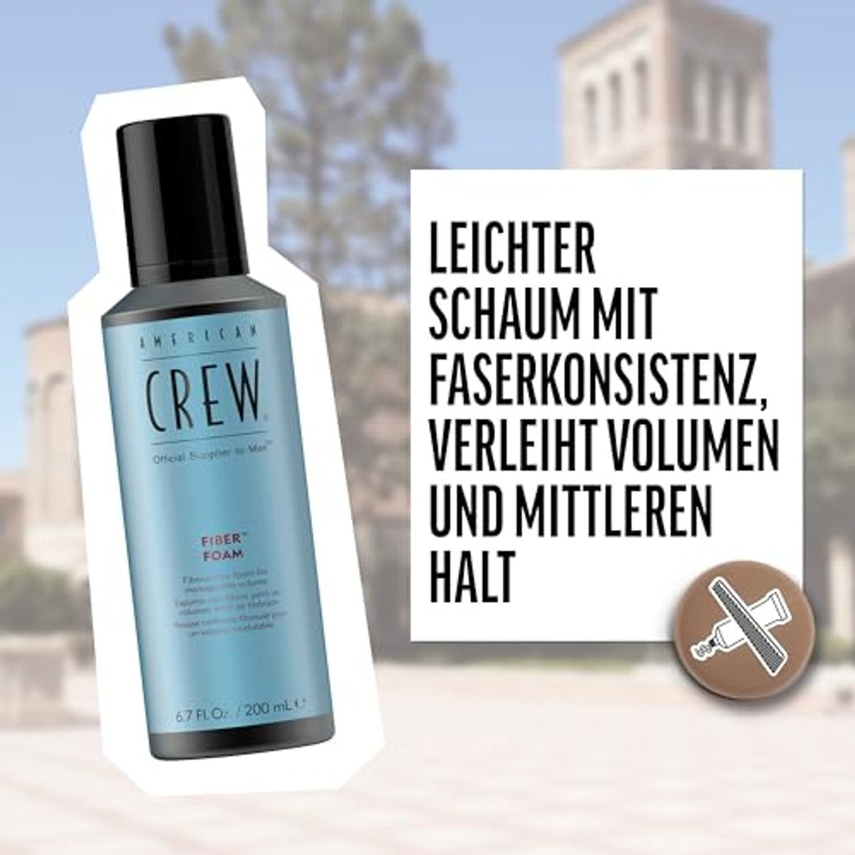 American Crew Fiber Foam Stylingschuim met Gemiddelde Grip 200 ml