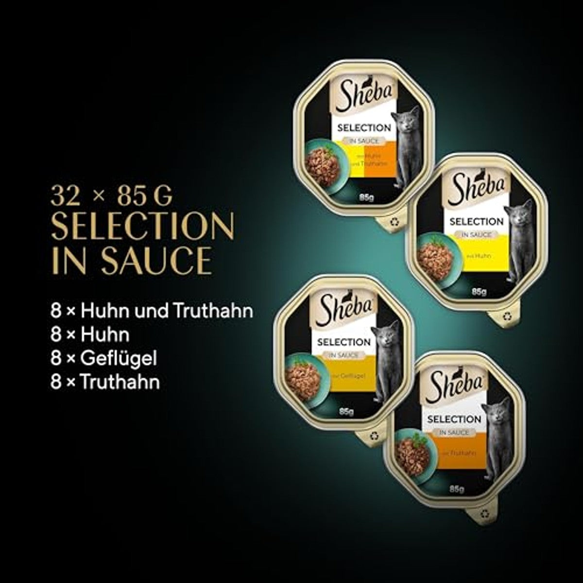 Sheba Selection natvoer kattenvoer gevogelte variatie 32 x 85 g - 6-pack