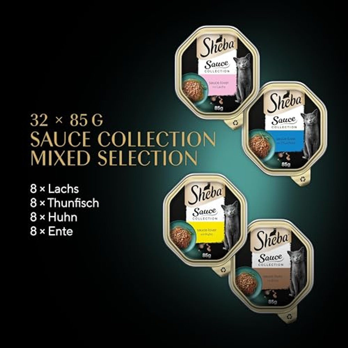 Sheba Sauce Collection natvoer kattenvoer fijne diversiteit 32 x 85 g - 6-pack