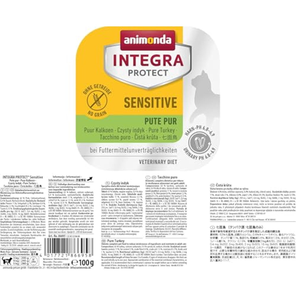 Animonda Integra Protect Sensitive natvoer kattenvoer kalkoen 16 x 100 g - 3-pack