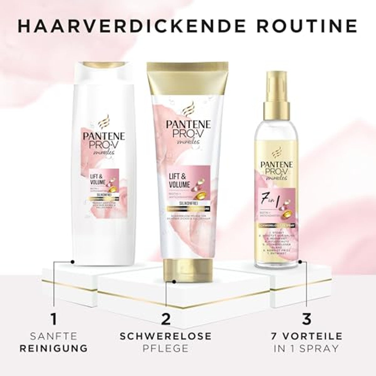 Pantene Pro-V 7-in-1 zwaarloze oliespray met biotine 3 x 145 ml - Voordeelverpakking