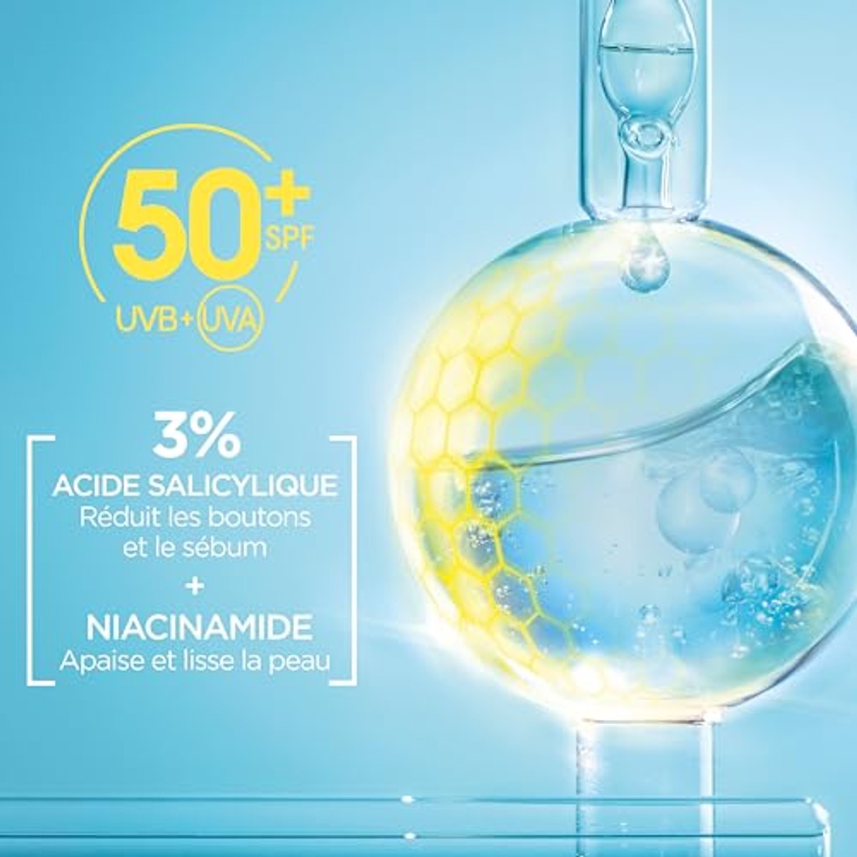 Garnier Hautklar BHA + Niacinamide Daily-UV SPF 50+ 3 x 40 ml - Voordeelverpakking