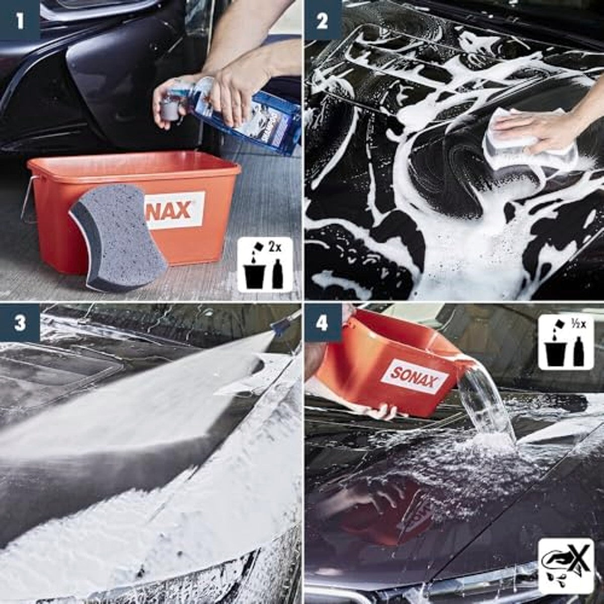 SONAX Xtreme Shampoo 2-in-1 3 x 1 liter - Voordeelverpakking