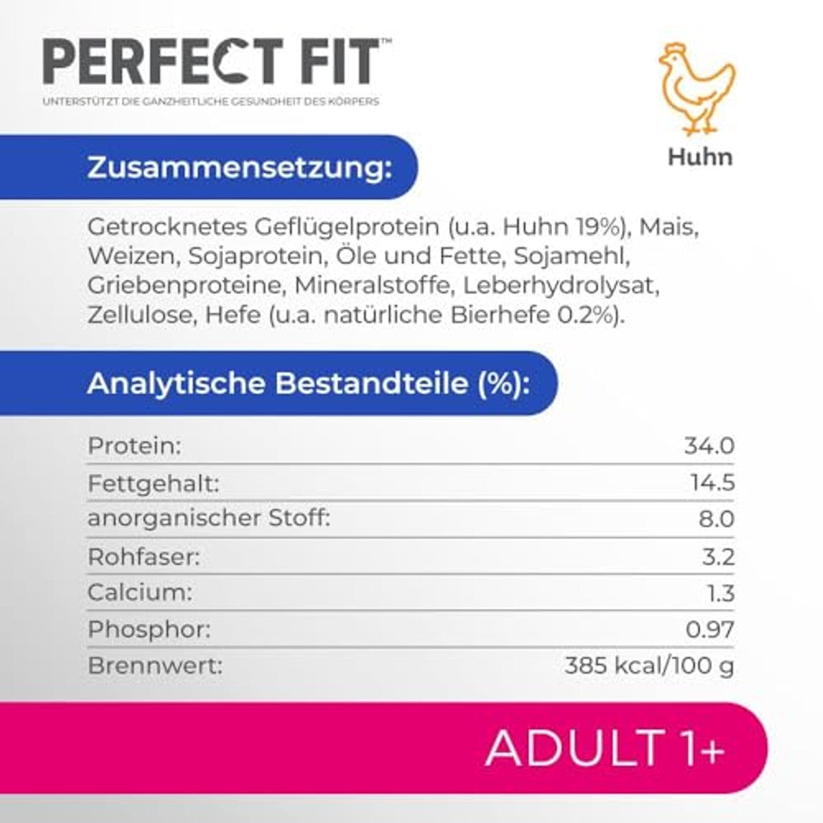 PERFECT FIT Adult 1+ droogvoer voor katten, 7 kg, kip – Perfect Fit