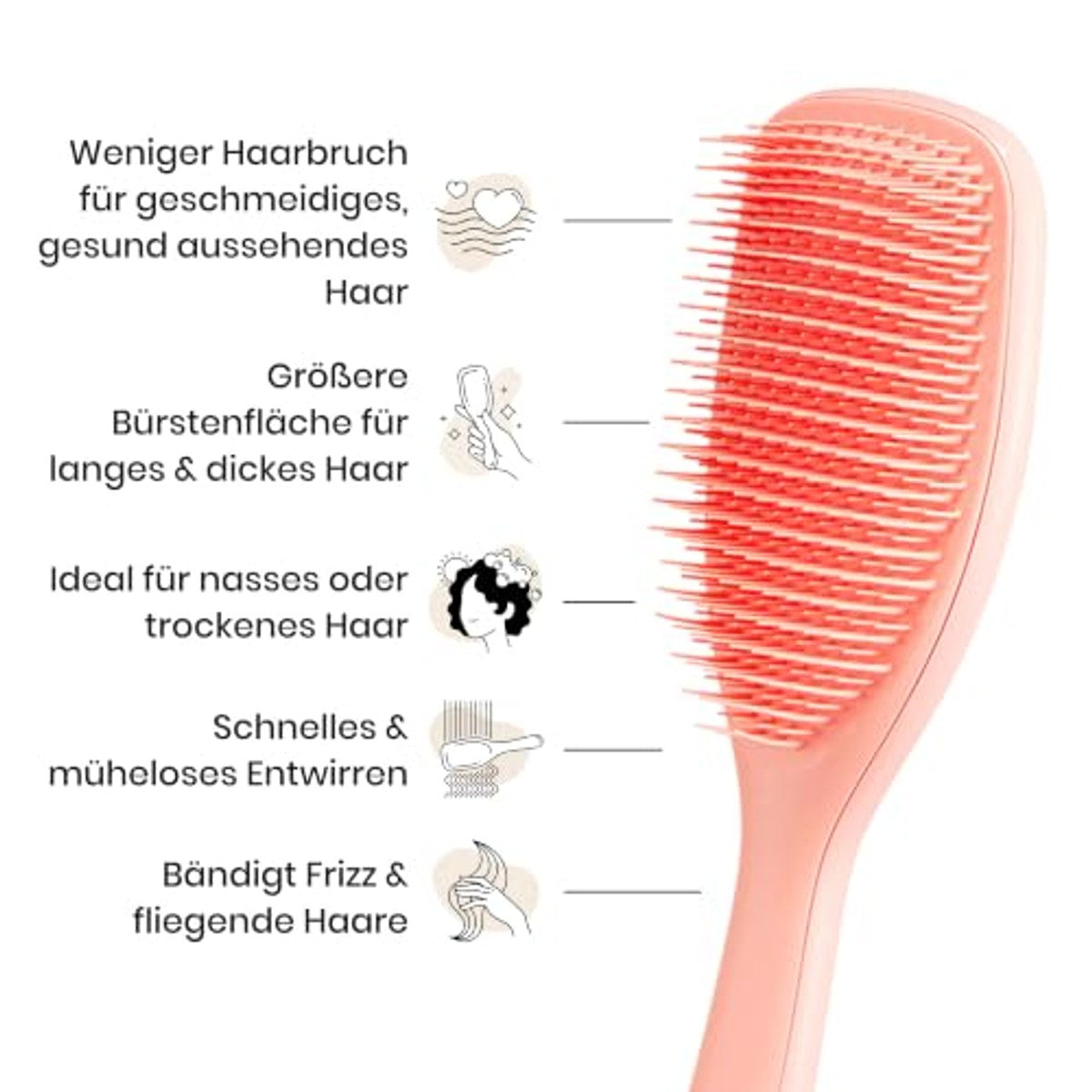 Tangle Teezer Grote Ultimate Detangler Haarborstel Perzik - 6-pack