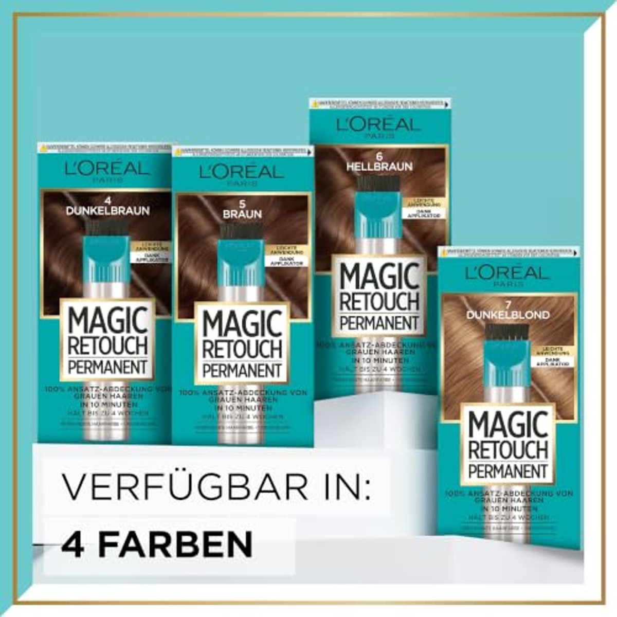 L'Oréal Paris Magic Retouch Permanent nr. 4 donkerbruin - 6-pack