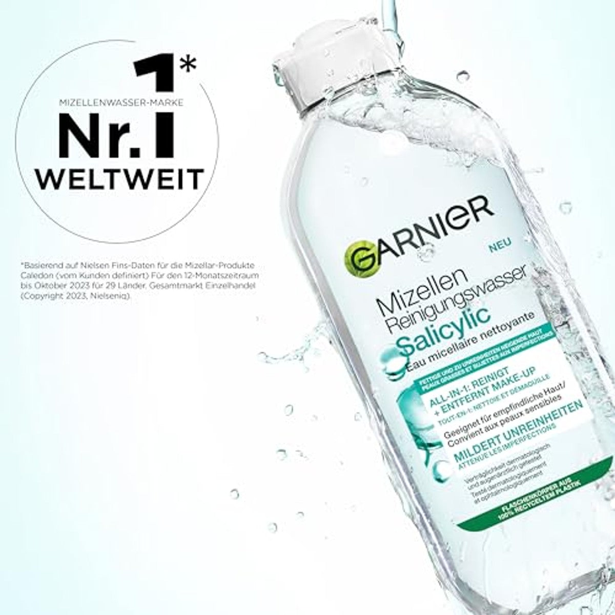 Garnier Salicylic Micellair Reinigingswater 3 x 400 ml - Voordeelverpakking