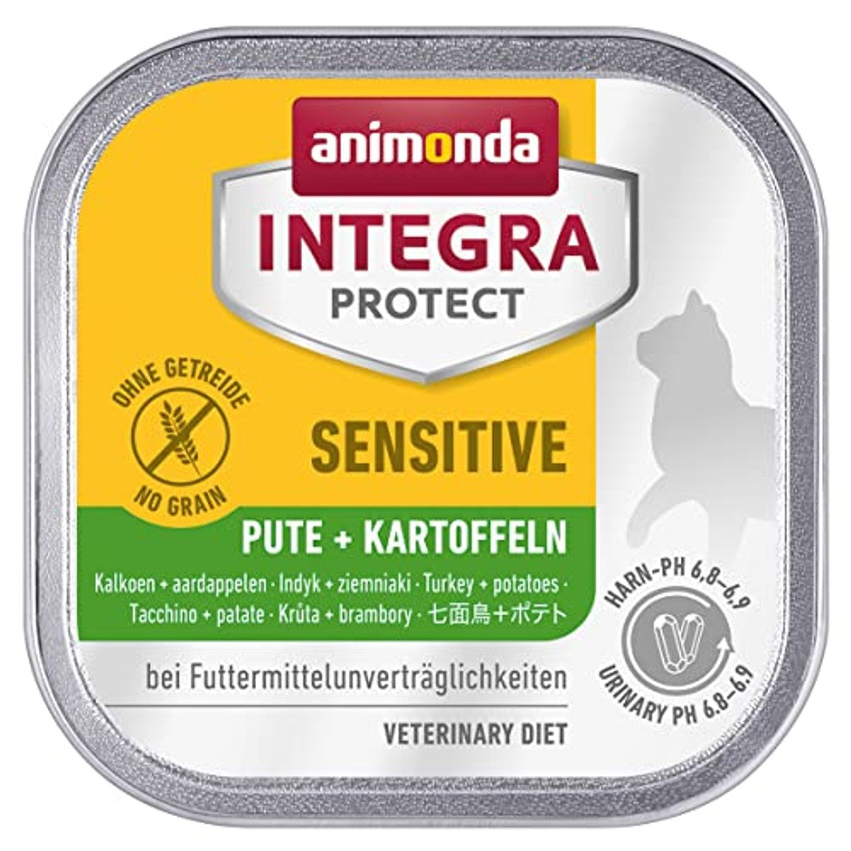 animonda Integra Protect Sensitive kattenvoer, dieet, kattenvoer en animonda Integra Protect kattenvoer, natvoer bij voedselallergie, met kalkoen + aardappel, 16 x 100 g – animonda Integra Protect Sensitive Katze