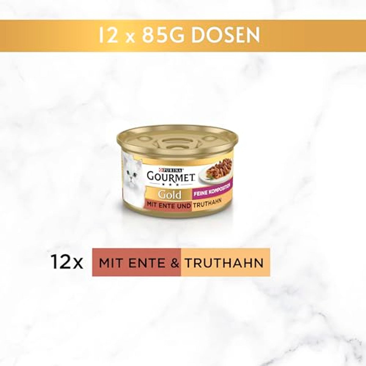 Gourmet Goud compositie natvoer kattenvoer eend & kalkoen 12 x 85 g - 3-pack
