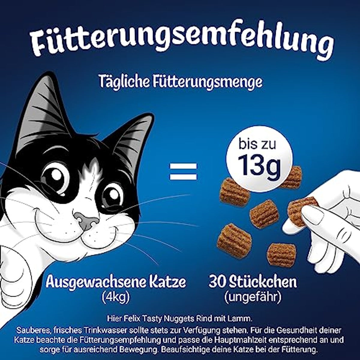 Felix Tasty Nuggets Kattensnack rundvlees met lam, 6 x 180 g – Felix