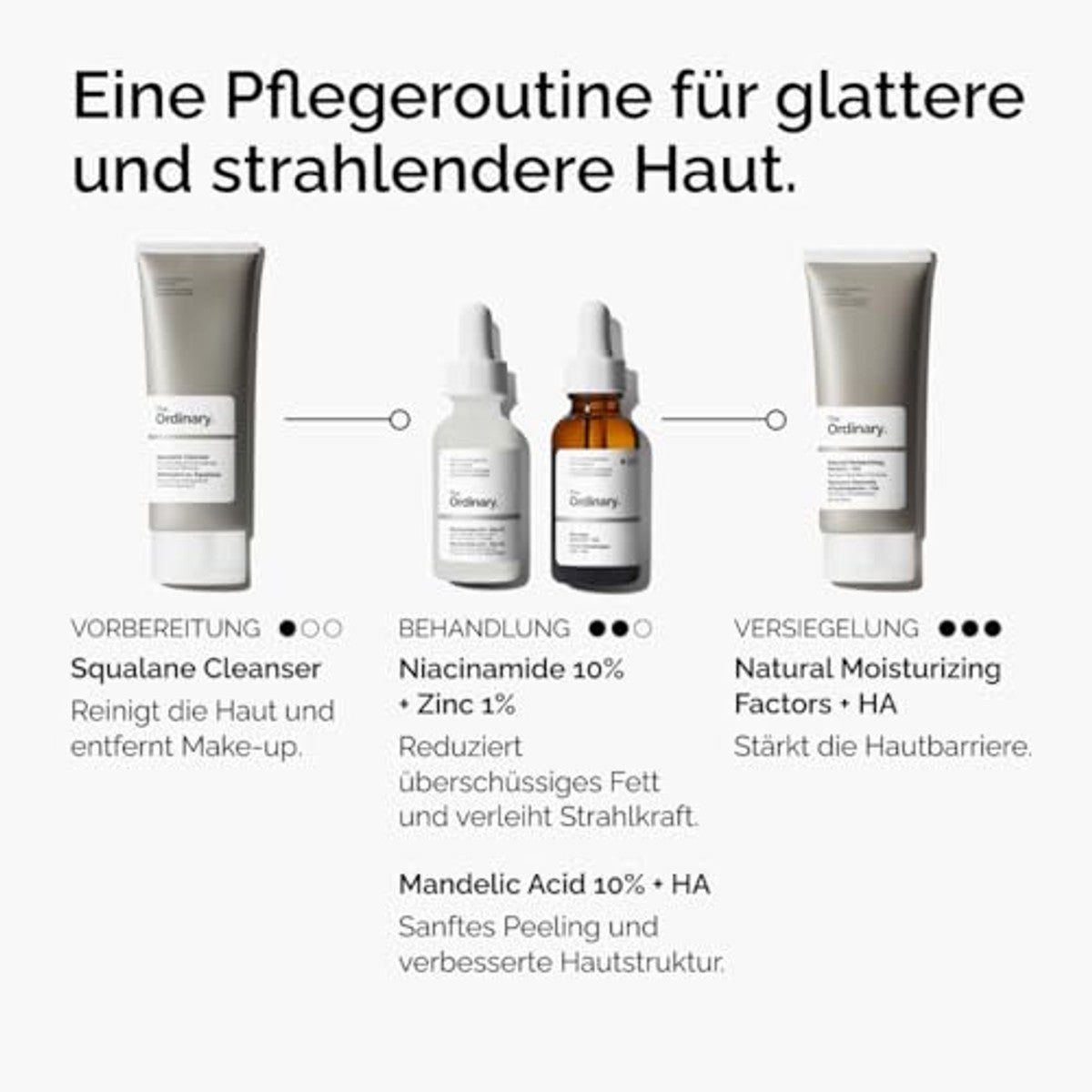 The Ordinary Mandelic Acid 10% + HA, zacht peelingserum voor helderheid en hydratatie, 30 ml