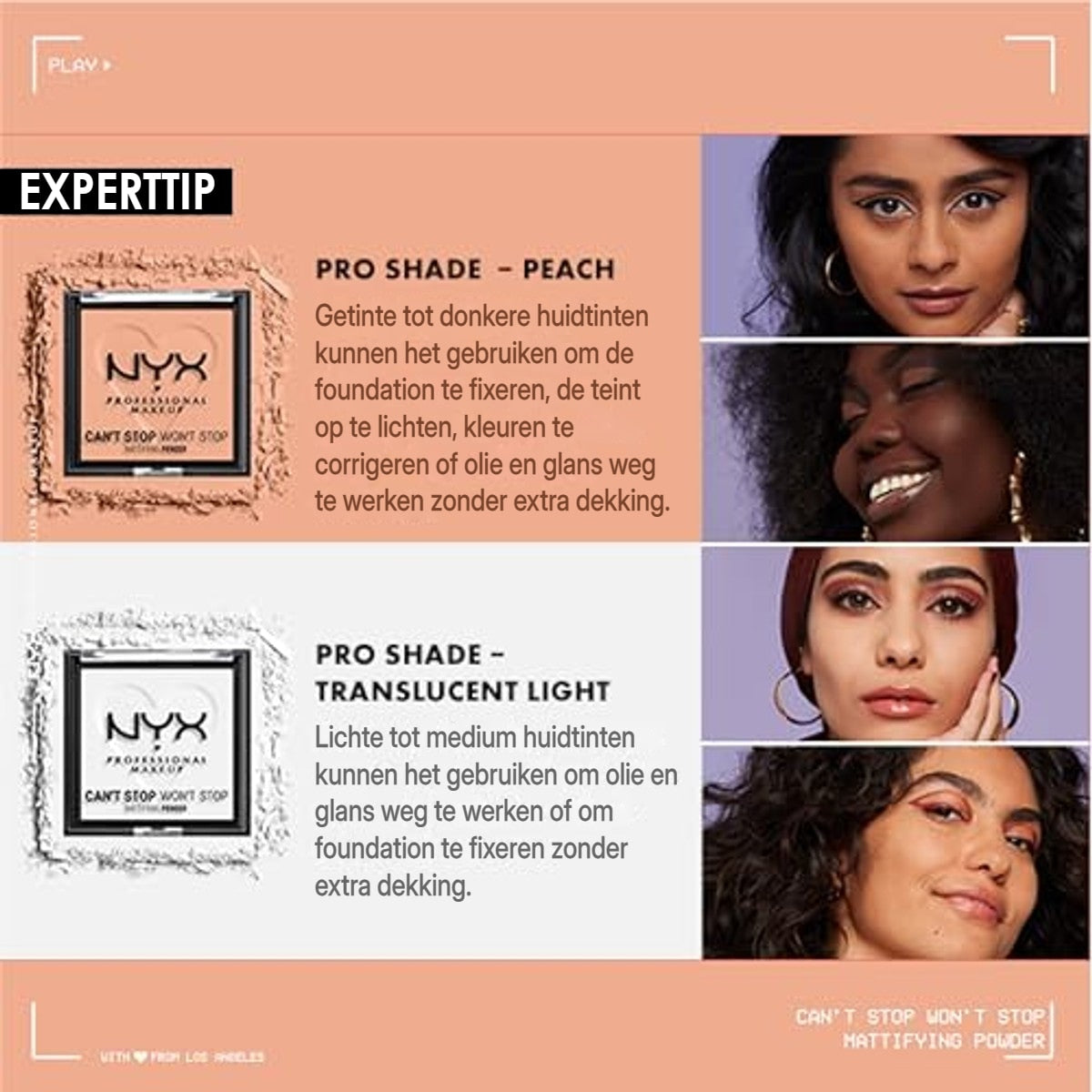 NYX PROFESSIONAL MAKEUP Can't Stop Won't Stop Powder Light - 3 stuks – foto 6