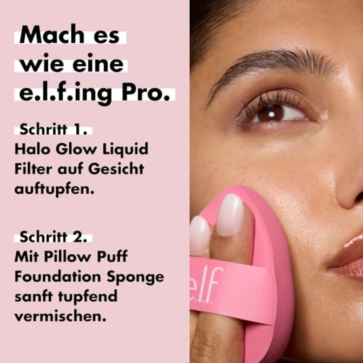 e.l.f. Pillow Puff foundationspons, bouncy, superzachte make-up schuimspons voor vloeibare foundation, geeft een perfecte airbrush-afwerking, veganistisch en dierproefvrij – e.l.f.