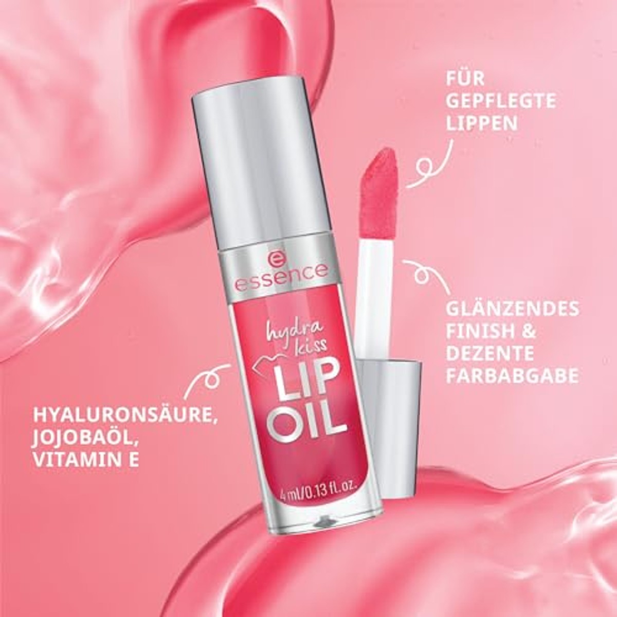 essence hydra kiss lip oil lipgloss, nr. 09, nude, hydraterend, verzorgend, met oliën, glanzend, veganistisch, zonder parabenen, zonder microplastic deeltjes, vrij van nanodeeltjes, per stuk verpakt | Vochtinbrengende, voedende, glanzende – Essence Cosmetics