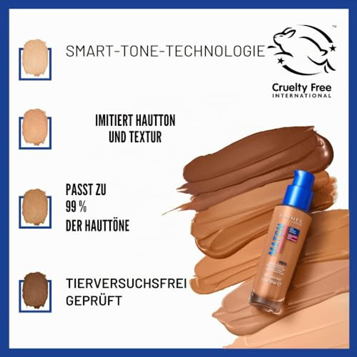 Rimmel London Match Perfection Foundation 010 light porselein 30 ml - 6 stuks