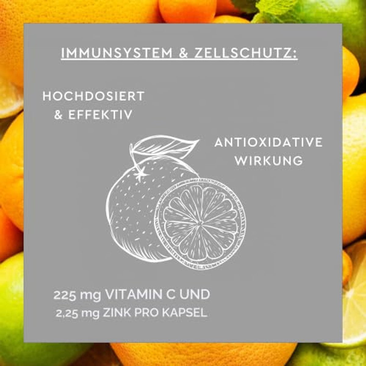 SUNLIFE Vitamine C + zink depot capsules hoog gedoseerd - 1 x 60 stuks - voedingssupplement voor het immuunsysteem - capsules met depottechnologie - per dagelijkse dosis 225 mg vitamine C & 2,25 mg – Sunlife