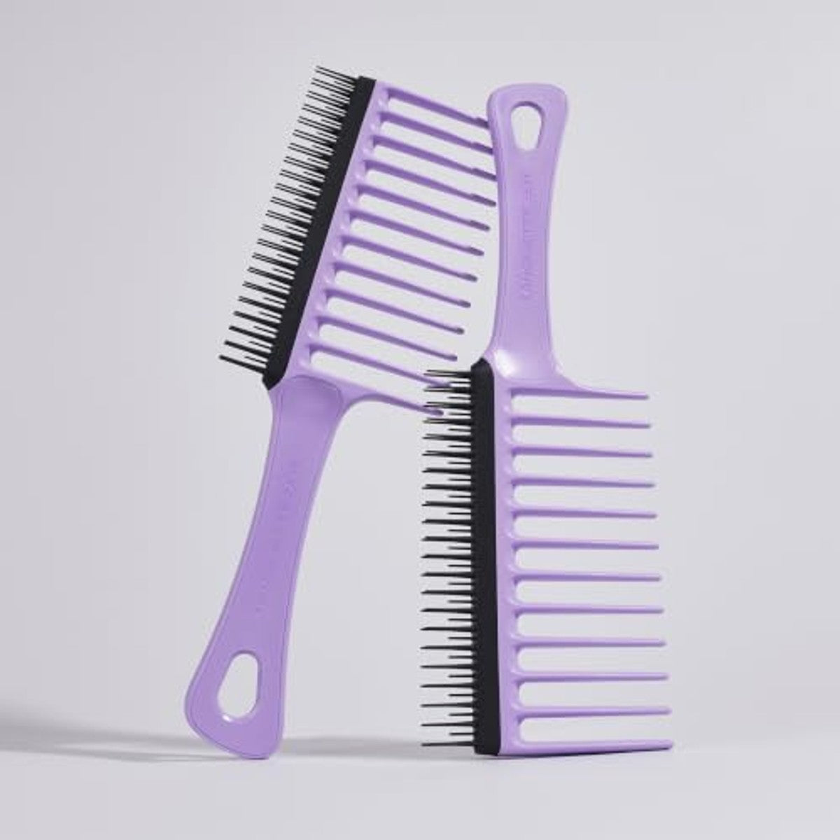 Tangle Teezer Kam met brede tanden, voor 3C-4C krullend haar, lange borstelharen ontwarren en verminderen haarbreuk, korte borstelharen verwijderen ongewoon haar, ideaal voor krullen, paars en zwart – Tangle Teezer