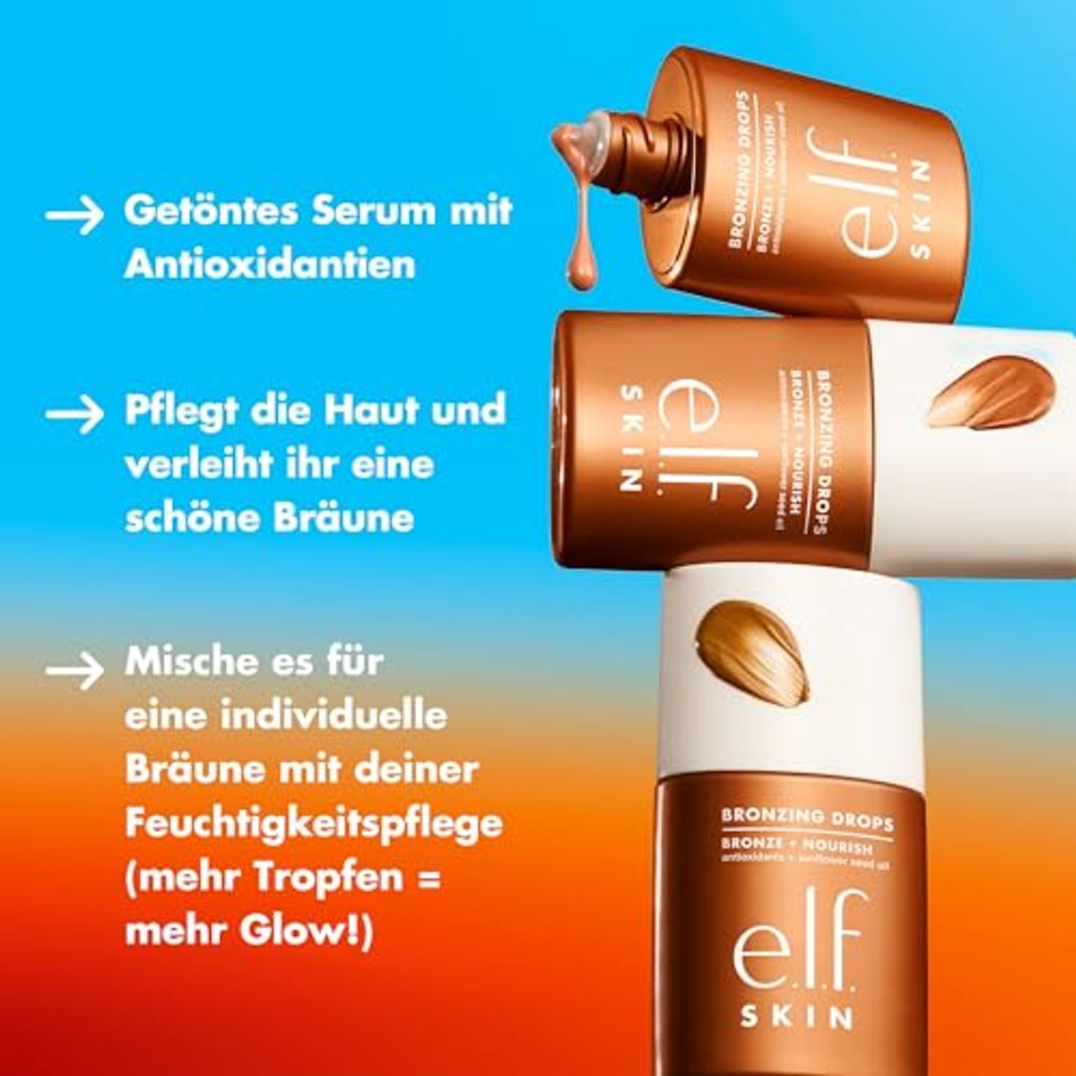 e.l.f. SKIN Bronzing Drops Puur Goud - 6 stuks