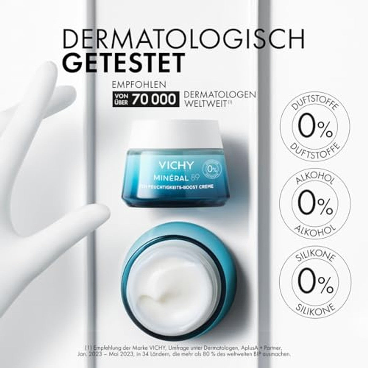 Vichy Mineral 89 72H Vochtboost-crème voor Normale Huid 50 ml - 3-pack