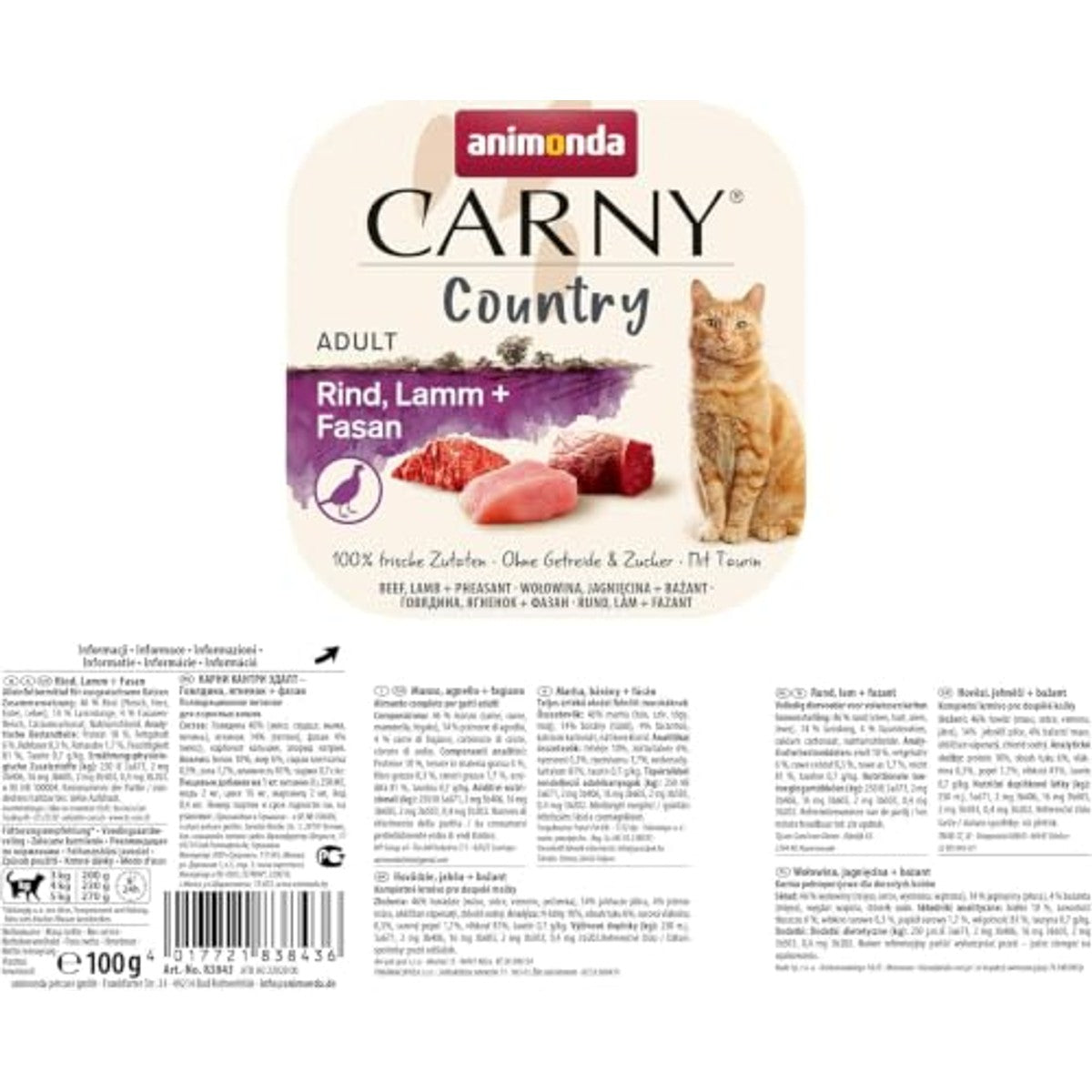 Animonda Carny Country natvoer kattenvoer Rund+Lam+Fazant 32x100g - 6-pack