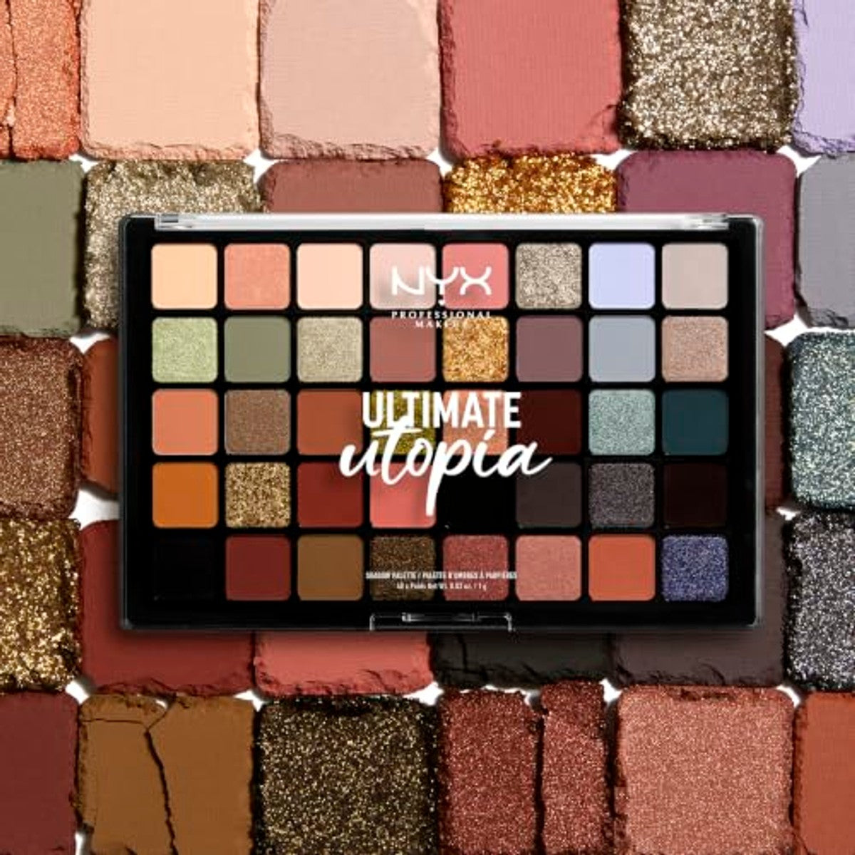 NYX Professional Makeup Oogschaduwpalet, Ultimate Shadow Palette, geperst poeder oogschaduw, 40 tinten, mat, gesatineerd, metallic, kleur: Ultimate Utopia – NYX PROFESSIONAL MAKEUP