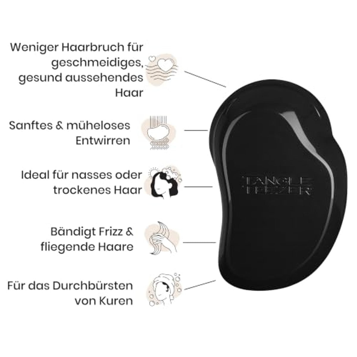 Tangle Teezer Haarborstel One-size Zwart - 3-pack