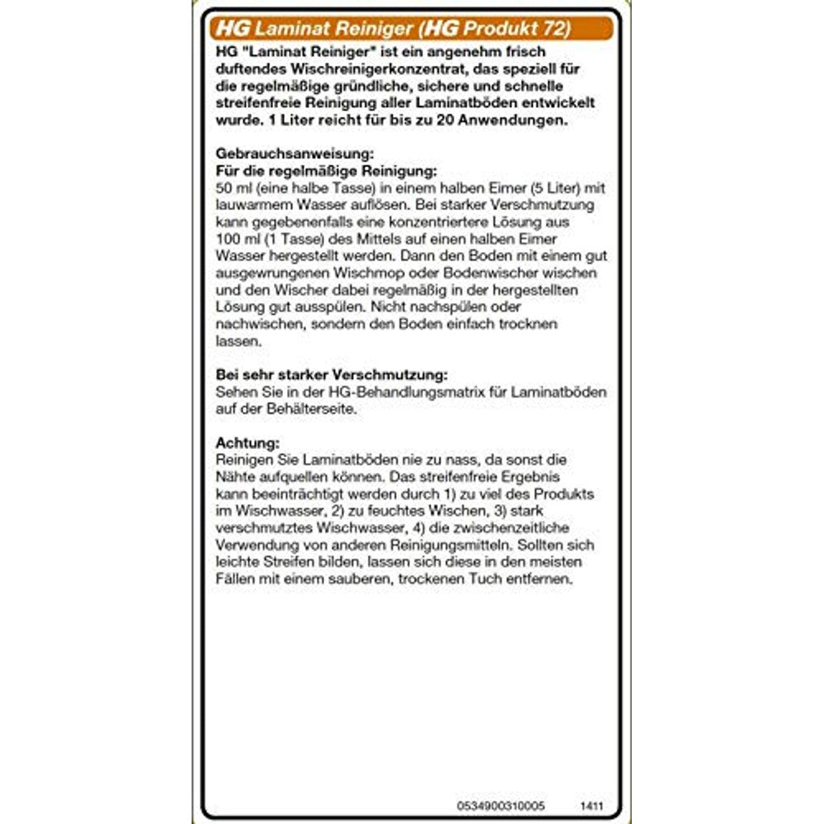 HG Laminaatvloerreiniger 72 6 x 1 liter - Voordeelverpakking