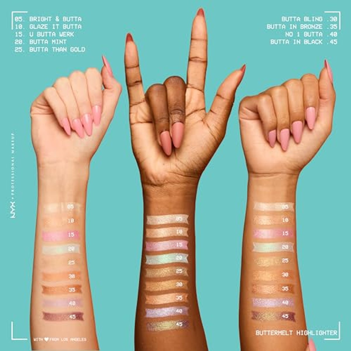 NYX PROFESSIONAL MAKEUP Buttermelt Highlighter Glaze It Butta 5 g - 3 stuks