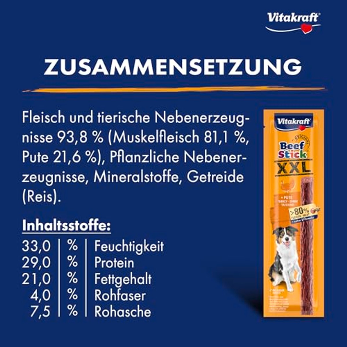Vitakraft Beef Stick XXL hondensnack kalkoen 15 x 30 g - 6-pack