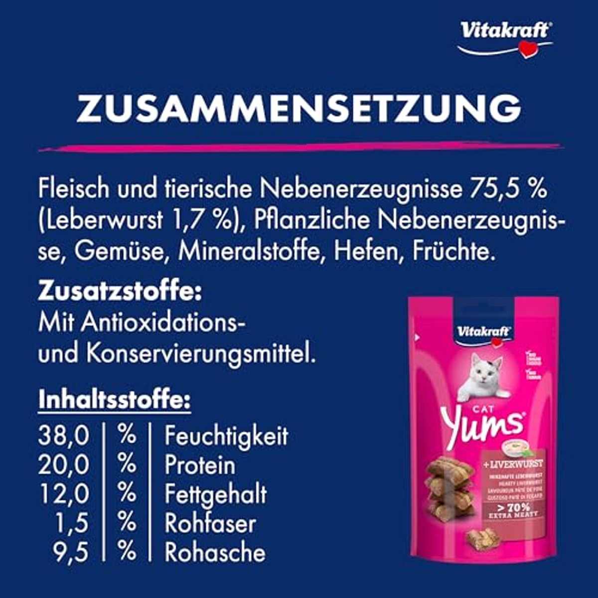 Vitakraft Cat Yums kattensnack leverworst 1 x 40 g – foto 6