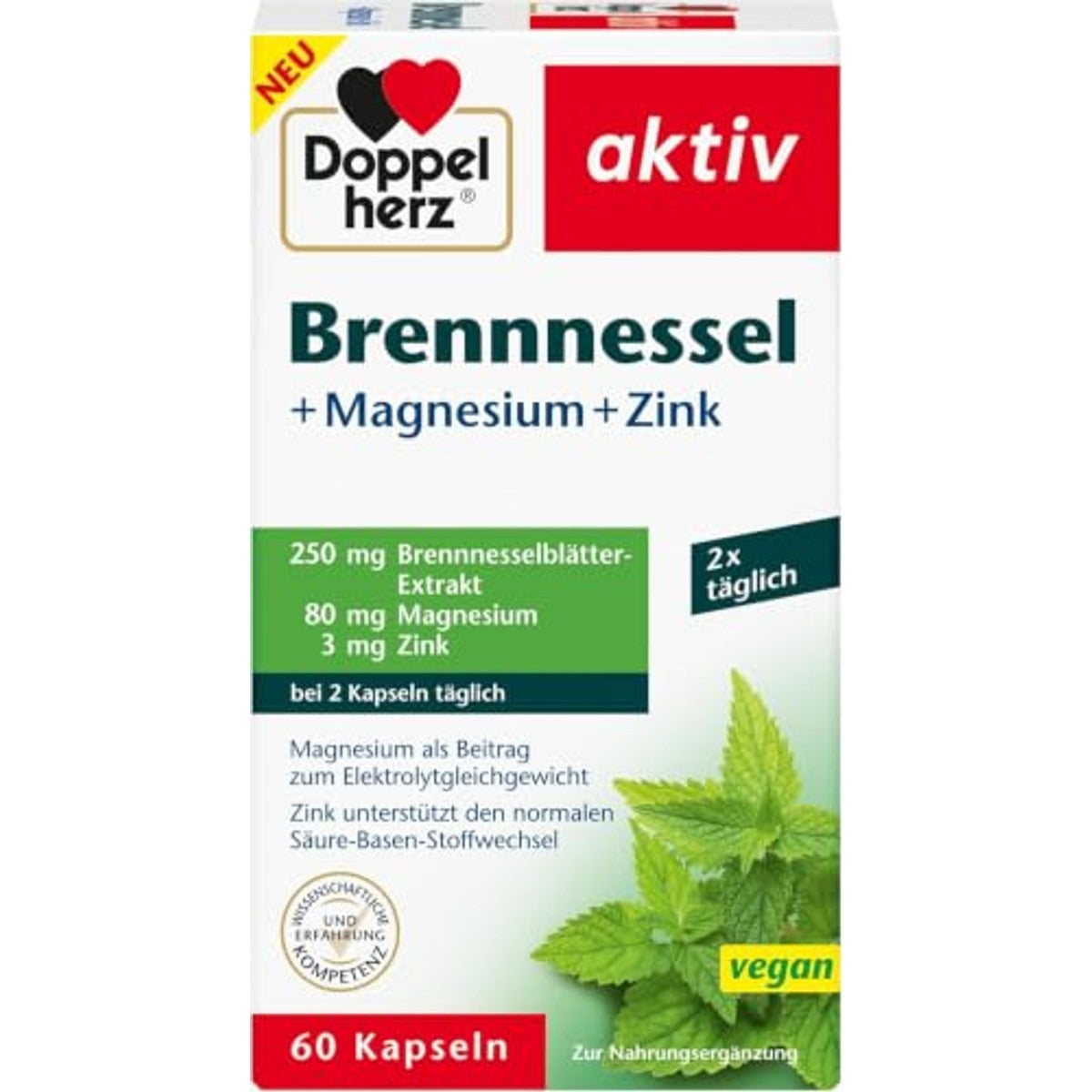 Doppelherz Brandnetel + Magnesium + Zink 60 capsules - 3-pack