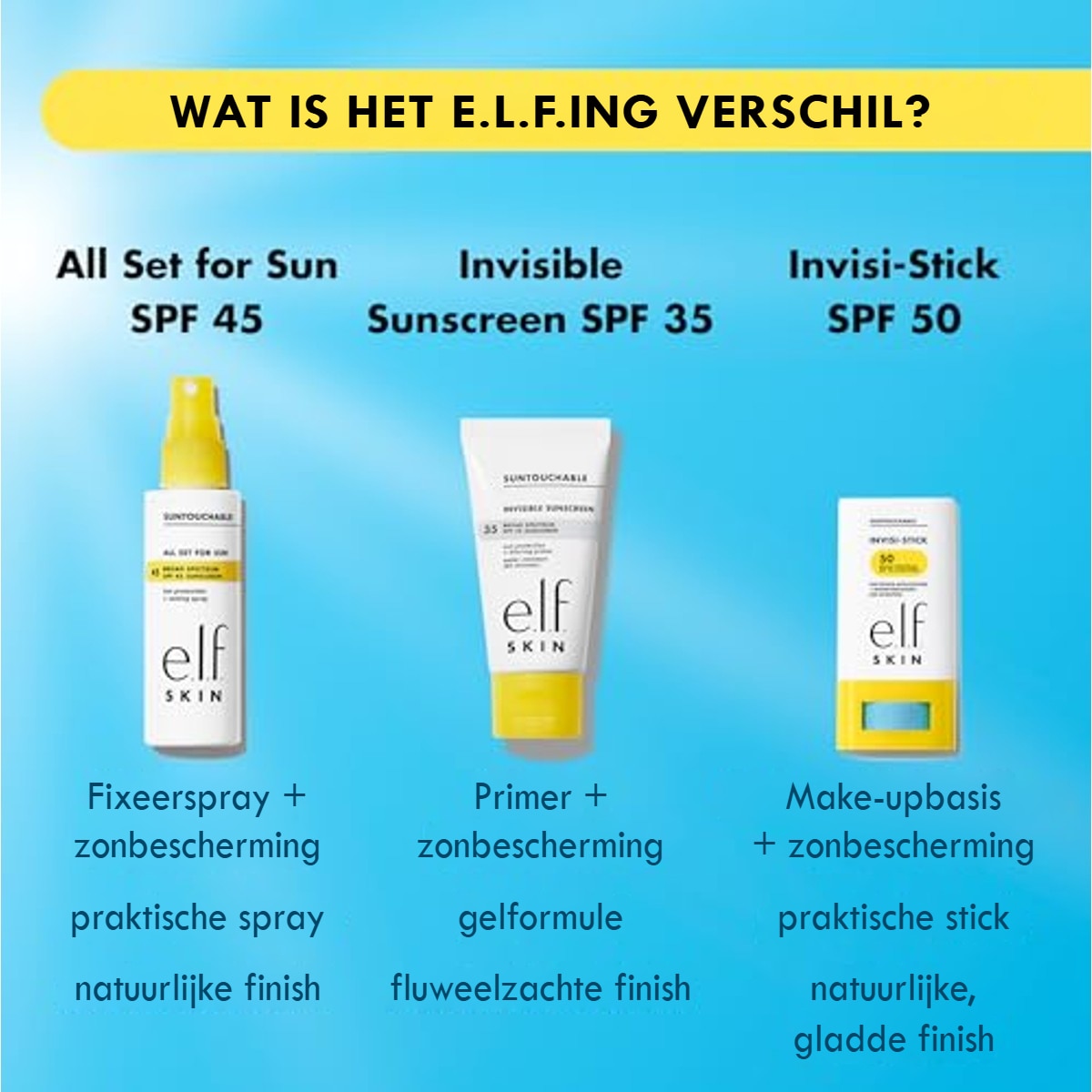e.l.f. Suntouchable Invisi-Stick SPF 50 - 6 stuks – foto 6