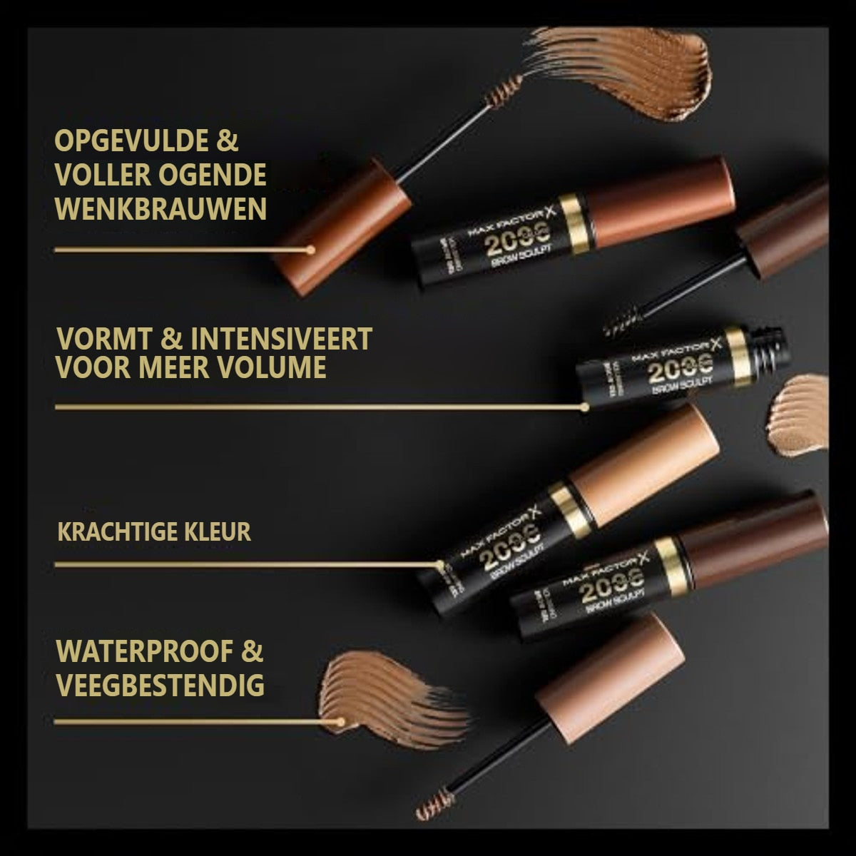 Max Factor 2000 Calorie Brow Sculpt Gel 004 Black Brown 4,5 ml - 6 stuks – foto 6