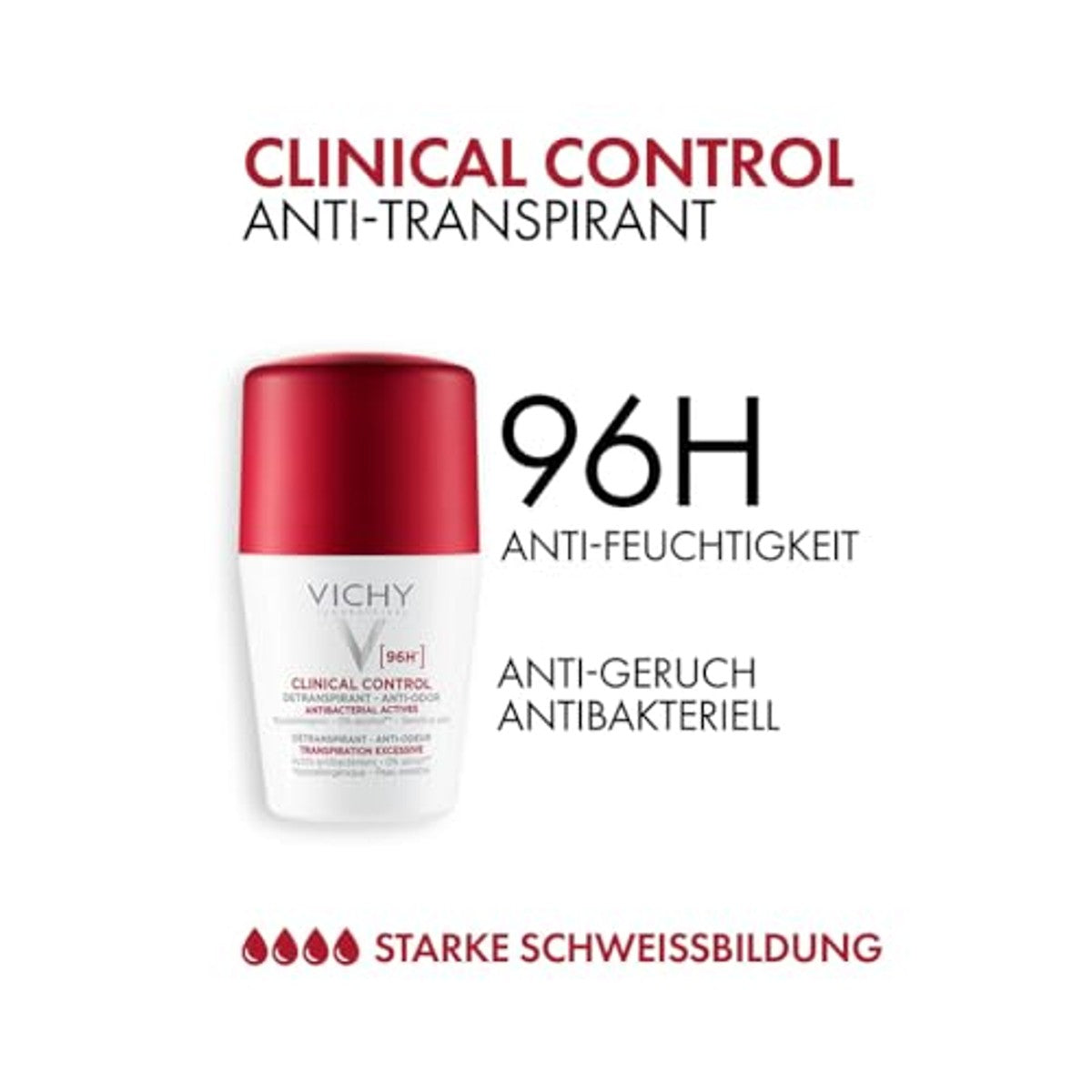 Vichy Clinical Control 96h Dames Deodorant Roll-On 50 ml