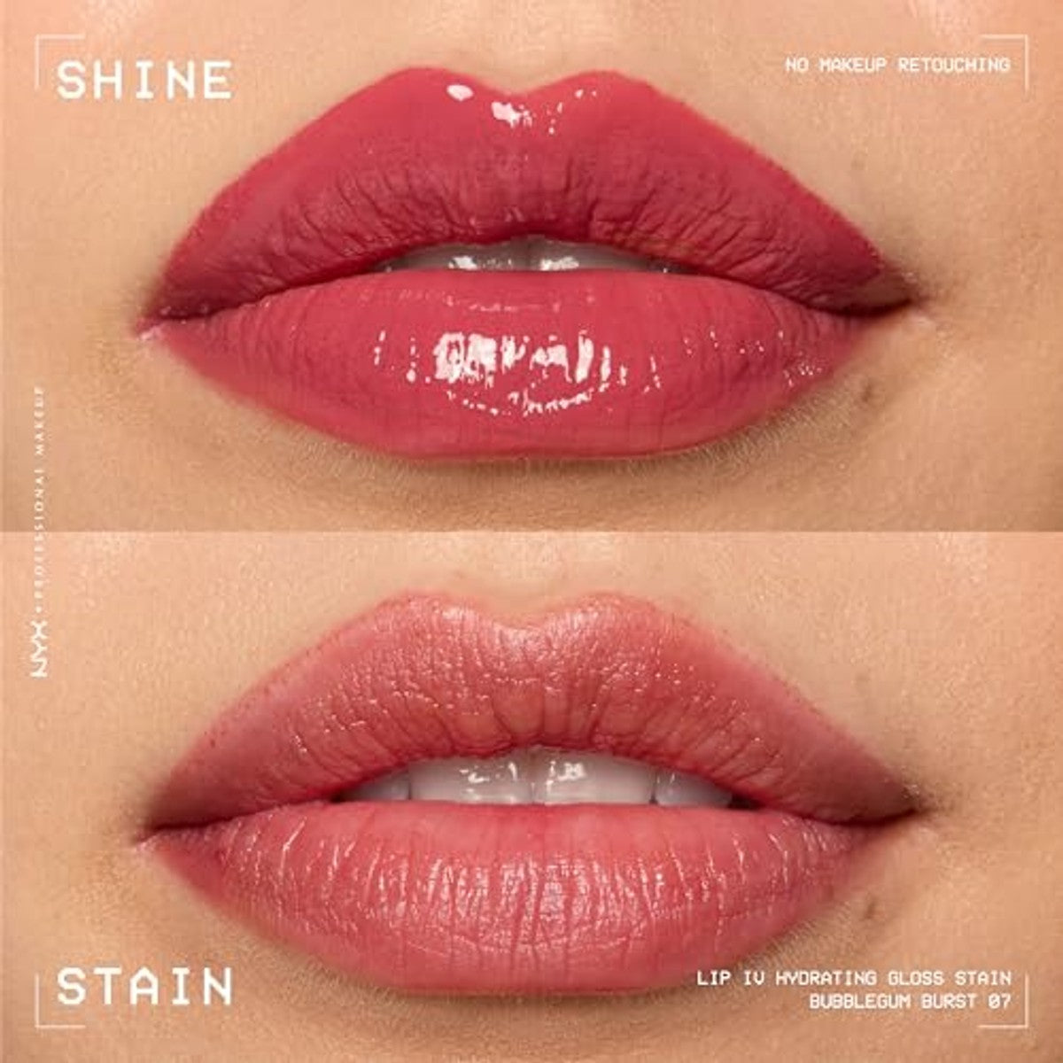 NYX PROFESSIONAL MAKEUP Lip IV Hydrating Gloss Stain Bubblegum Burst - 6 stuks