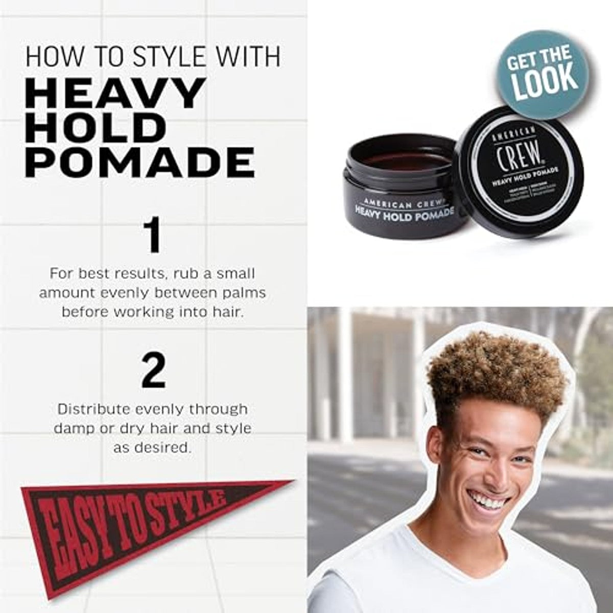 American Crew Heavy Hold Pomade Stylingpomade met Extreem Sterke Grip 85 g - 6-pack