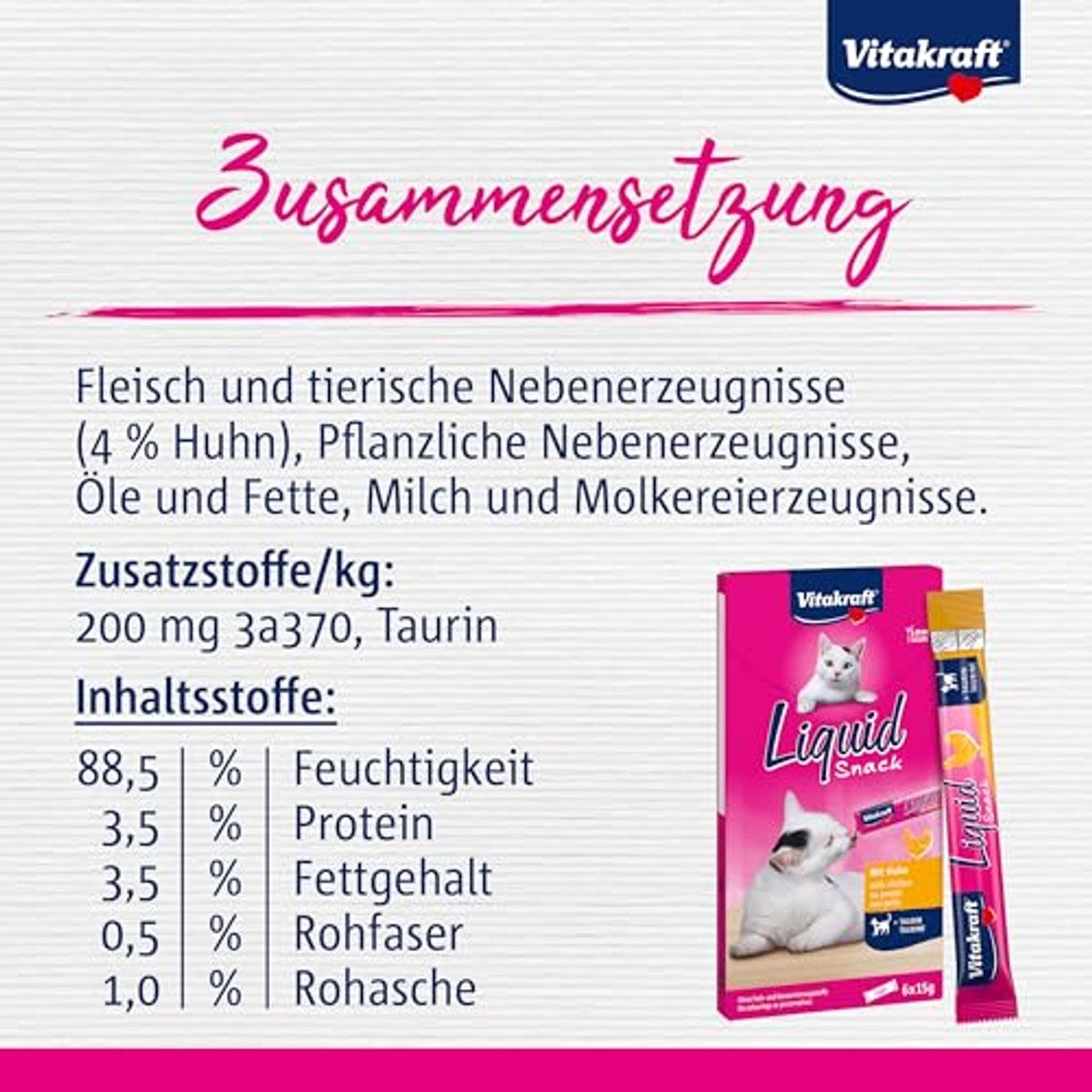 Vitakraft Vloeibare Snack kattensnack kip 10 x 6 stuks - 3-pack