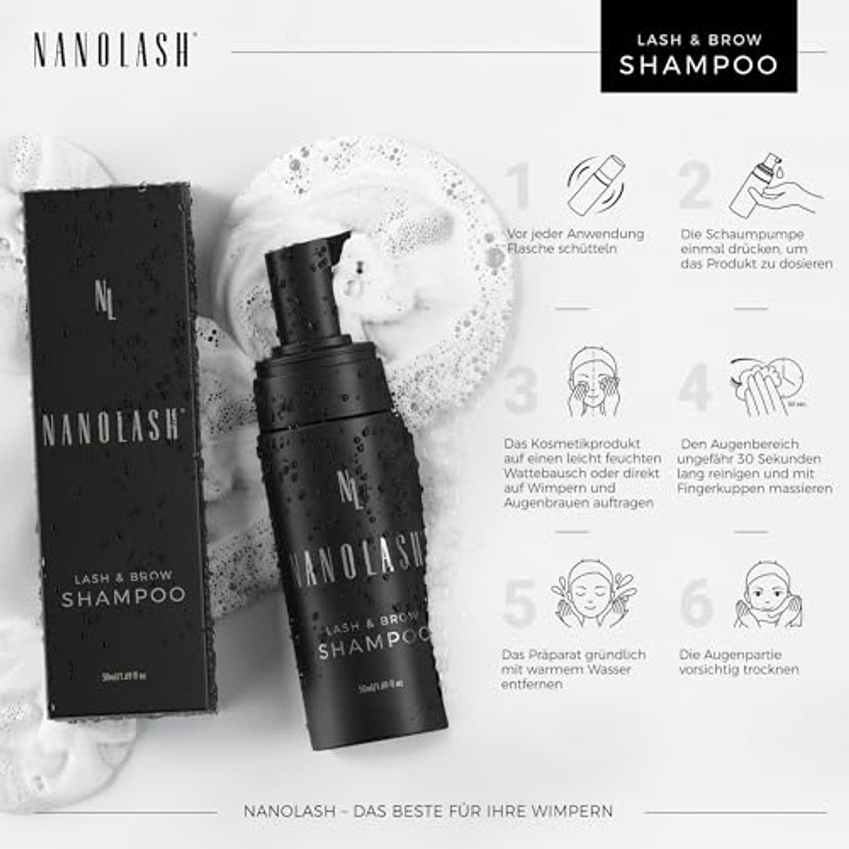 Nanolash Lash & Brow Shampoo 50 ml - 3-pack