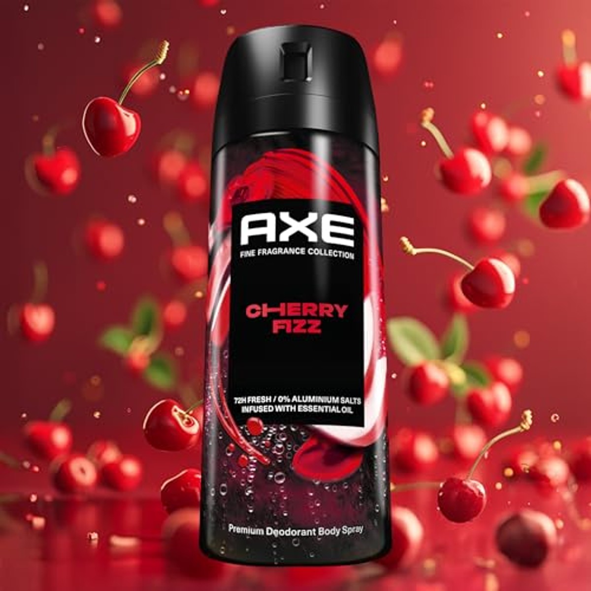 Axe Cherry Fizz Premium Bodyspray zonder aluminiumzouten 3 x 150 ml - Voordeelverpakking